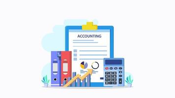4k animation clip Accountant. Concept of the tax calculating and financial analysis video