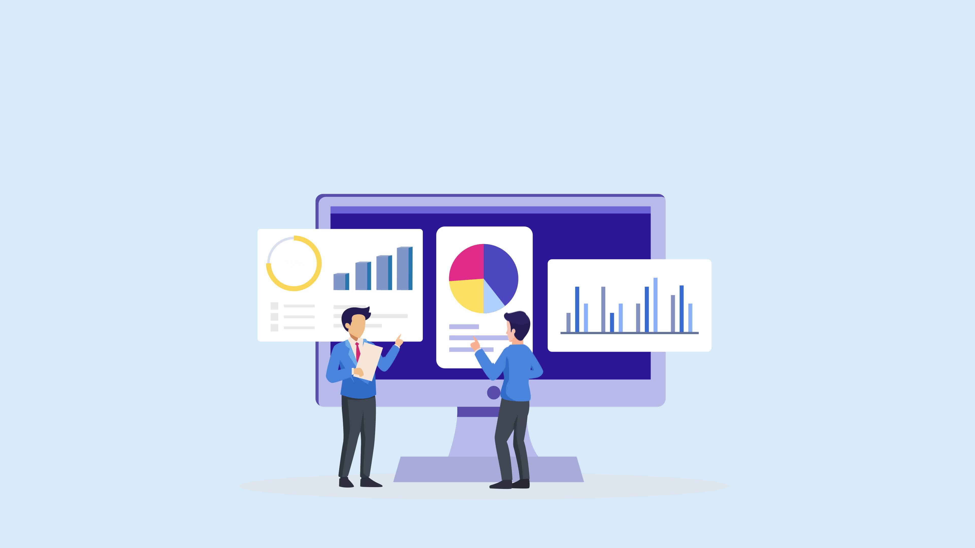 4k animation clip Data analysis. statistical for business finance ...