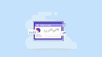 4k animation clip Index fund. business people analyzing a growth index fund graph video