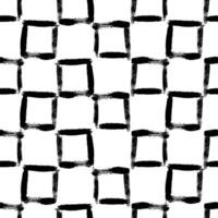 Hand drawn ink squares seamless pattern. Trendy monochrome doodles and brush marks. Simple abstract background. Great for textile, fabric, wallpaper, wrapping, scrapbook and packaging vector