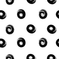 WebHand drawn ink circles seamless pattern. Trendy monochrome doodles and brush marks. Simple abstract background. Great for textile, fabric, wallpaper, wrapping, scrapbook and packaging vector