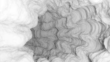 Tunnel with stone bends. Design. Movement along curving tunnel with 3d cracks. 3D tunnel with stone bends video