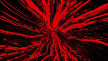 Abstract red narrow fluctuating lines on a black background, seamless loop. Design. Abstract view inside hell. video