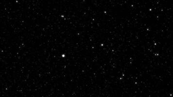 Black background.Motion.Bright space in abstraction where various white stars are to blame. video
