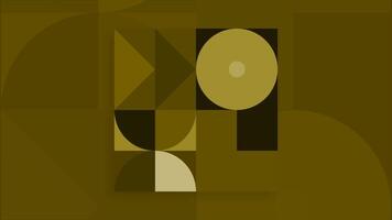 Moving geometric shapes in square. Motion. Collage with moving geometric shapes. Animation with moving figures in square in one color. Retro style geometric animation video