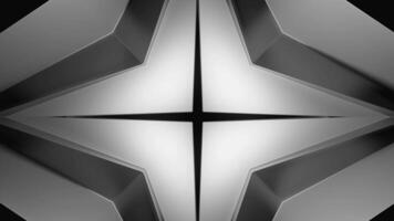 Abstract star shaped kaleidoscopic monochrome background, seamless loop. Variety of fractal ornaments and geometric shapes. video
