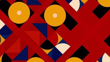 Colorful figures move in retro animation design style. Motion. Stylish animation with application of geometric shapes. Geometric shapes move in retro style video