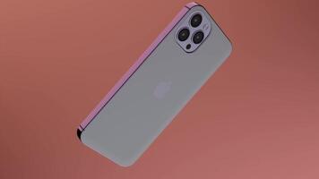 Blue and pink background.Design.The new smartphone without buttons moves against a background of delicate color and revolves around itself in abstraction. video