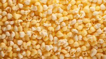 Popcorn texture background. Neural network photo