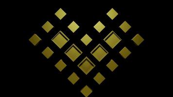 Heart of retro squares. Design. Retro game with moving squares creating heart. Heart shape of moving game squares in retro style video