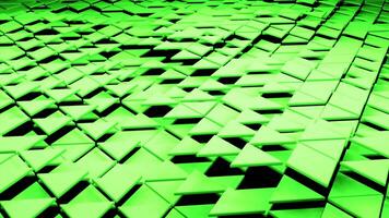 Green little triangles. Design. Bright little triangles that rise and fall in 3D format. video