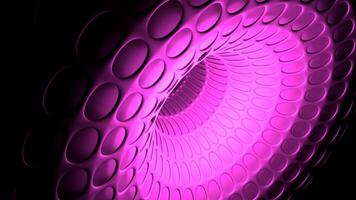3d funnel moving from inside. Design. Black hole with moving funnel inside. Bright 3d structure of black hole from side on black background video