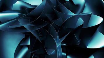 Rotating 3d pattern with geometric details. Motion. Metal 3d flower made of geometric ovals. Geometric abstract figure in shape of flower video
