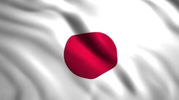 Background of waving flag of country. Motion. Beautiful 3d animation with moving flag canvas. Background for patriotic holiday with flag of Japan video