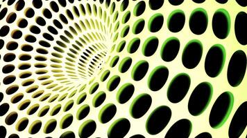 Light yellow surface of spacetime grid, seamless loop. Design. 3D flowing grid, absorbing texture of small holes, scientific concept. video