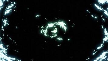Abstract spinning water background, seamless loop. Design. Slow swirling liquid substance with sun flares on its surface. video