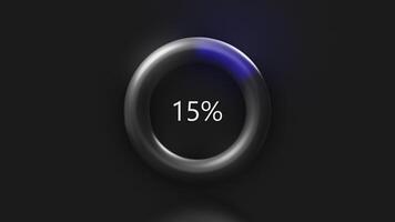 Round shaped loading bar animation over black background. Motion. Failing in uploading digital data, word error on the screen. video