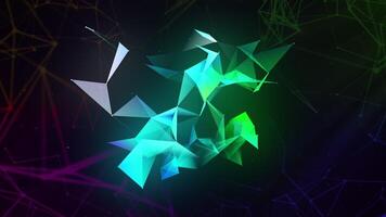 Neon background.Motion.A bright grid creating various white patterns in abstraction and shining from different angles. video