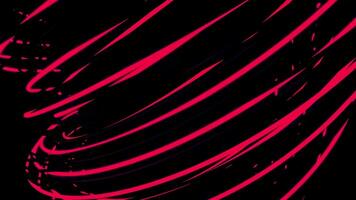 Rotating 3d vortex with neon lines on black background. Design. Side view of rotating 3d vortex. Powerful vortex of neon lines in cyberspace video