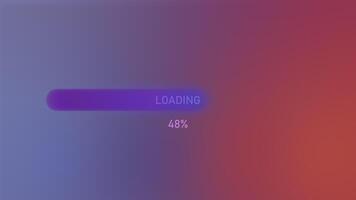 Red violet background. Motion.The bright line along which the download runs in abstraction in percentages where the final figure is one hundred. video