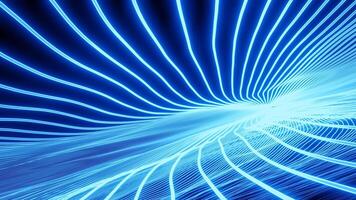 abstrakt blå smal fluktuerande rader på en svart bakgrund, sömlös slinga. design. abstrakt se inuti digital skärm. video