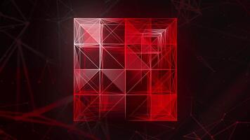 3D lines move in cubic design. Motion. Colorful lines and triangles in cubic design. Geometric design with lines and triangular connections video