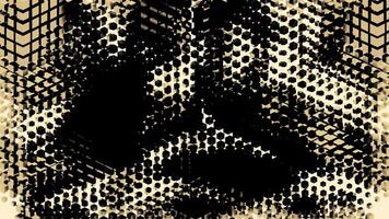 Distorted movement of grid, light and shadow. Design. Black stains flowing chaotically on grainy texture. video