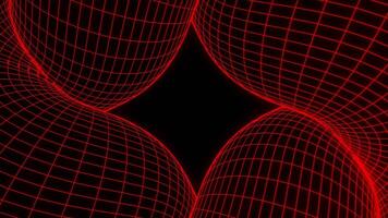 Abstract black rhombus with chequered fibers around on a black background, seamless loop. Design. Colored grid around figure silhouette. video