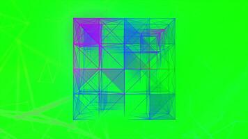 Light bright background.Motion. A large rectangle made of thin lines in animation shimmers with different shades of colors and the position of the lines changes. video
