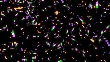 Realistic confetti background falling colorful particles on a black background. Design. Falling colorful pieces of confetti. video