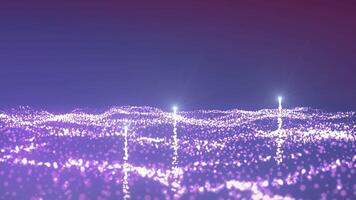Purple background.Motion.Little sparkles shimmer and scatter in different directions on the footage in abstraction. video