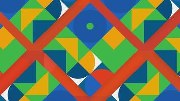 Animated colorful background with moving contrasting figures, seamless loop. Motion. Bright flat silhouettes, concept of modern art. video