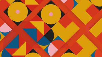 Animated colorful background with moving contrasting figures, seamless loop. Motion. Bright flat silhouettes, concept of modern art. video