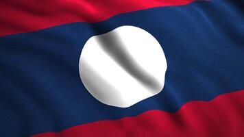 Background of waving flag of country. Motion. Beautiful 3d animation with moving flag canvas. Background for patriotic holiday with flag of Laos video