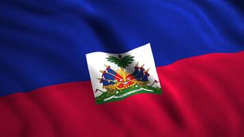Haiti Flag rippled background, seamless loop. Motion. Flag of Haiti waving in the wind. video