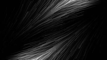 Bright abstraction.Motion. A dark background on which bright green and white lines in the shape of a feather shimmer and rise . video