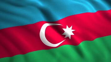 Beautiful canvas of flag of country. Motion. 3D background with flag waving in wind. 3D animation of moving textile flag of Republic of Azerbaijan video