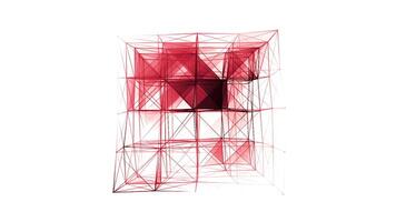 Abstract colorful complex plexus 3D figure. Motion. Triangular edges of a translucent cube. video