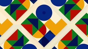 Colorful figures move in retro animation design style. Motion. Stylish animation with application of geometric shapes. Geometric shapes move in retro style video