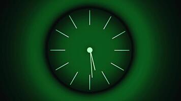 Abstract rotating hands of abstract green and black clock, seamless loop. Design. Concept of life and time. video