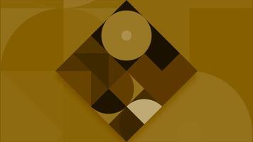 Yellow and green background.Motion.Small various geometric shapes that move and change their colors in abstraction. video