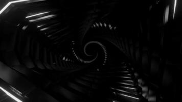 Monochrome tunnel with hypnotic lines creating endless spiral effect. Design. Silver blinking and flying metallic lines. video