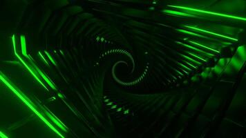 Green and purple background.Design. A bright abstraction that creates a corridor with light at the end you can see a twisting spring. video
