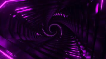 Green and purple background.Design. A bright abstraction that creates a corridor with light at the end you can see a twisting spring. video