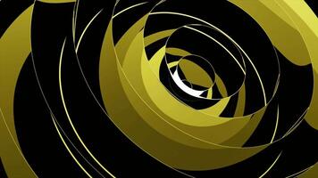 Yellow and black waving 3D rings, visualization of spreading signal, seamless loop. Design. Concept of modern searching technologies. video