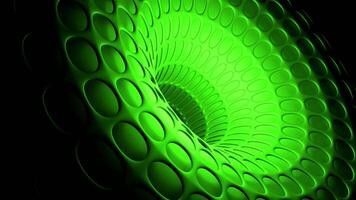 Abstract green wormhole or black hole absorbing texture with round shapes. Design. Seamless loop colorful background. video