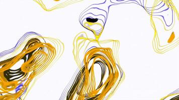 Abstract transformed golden rings on a white background, seamless loop. Design. Unusual stains of fluid texture. video