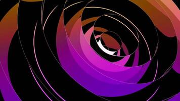 Moving colorful 3d funnel. Design. Beautiful funnel with different colors and layers. Funnel with mirror layers and colors video
