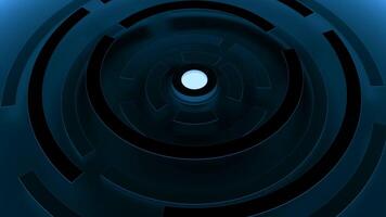 Abstract rotating mechanism of an unusual machine, seamless loop. Design. Dark blue plastic or metal round machine with white spot in the middle. video