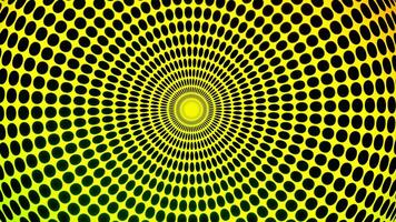Hypnotic abstract animated colorful rays of small squares moving and blinking around the circle. Design. Colorful blinking hypnotic signal, seamless loop. video